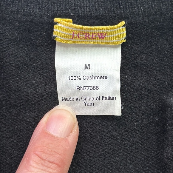 J. Crew Black Empire Waist Cashmere Short Sleeve Sweater Medium - Picture 3 of 5